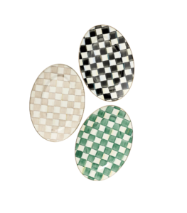 Mackenzie Childs serving platters for registry.