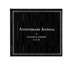 Anniversary journal for wedding registry.