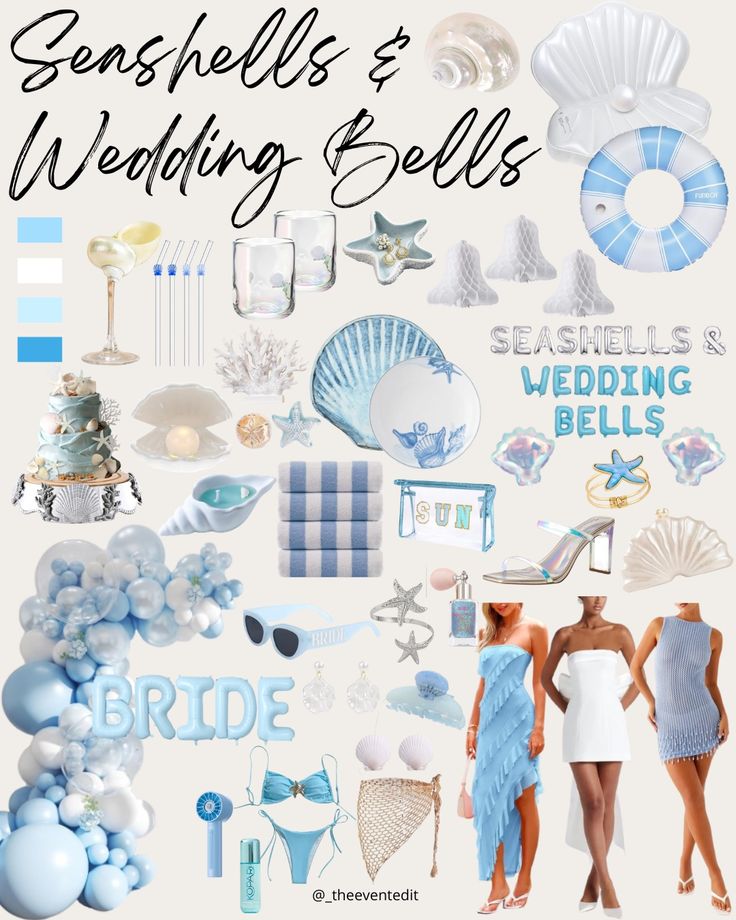 Seashells and wedding bells bridal shower theme.