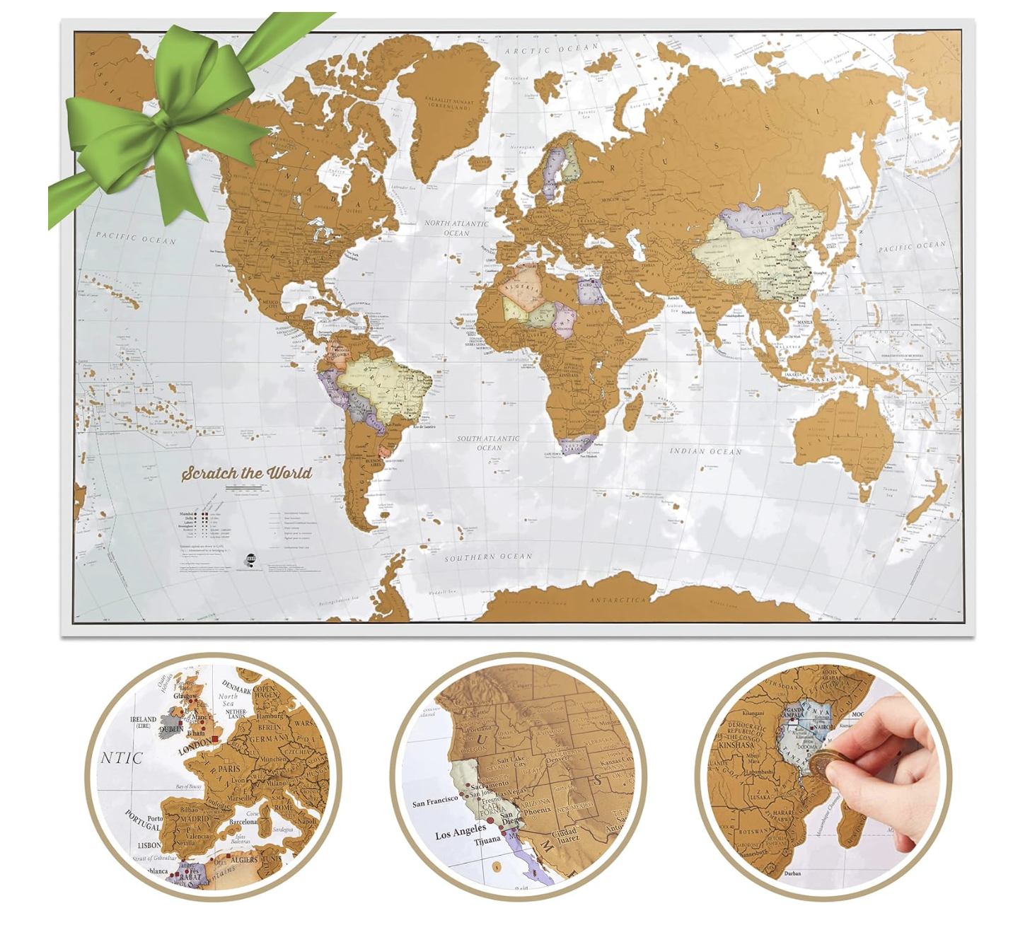 Scratch off world map for wedding registry.