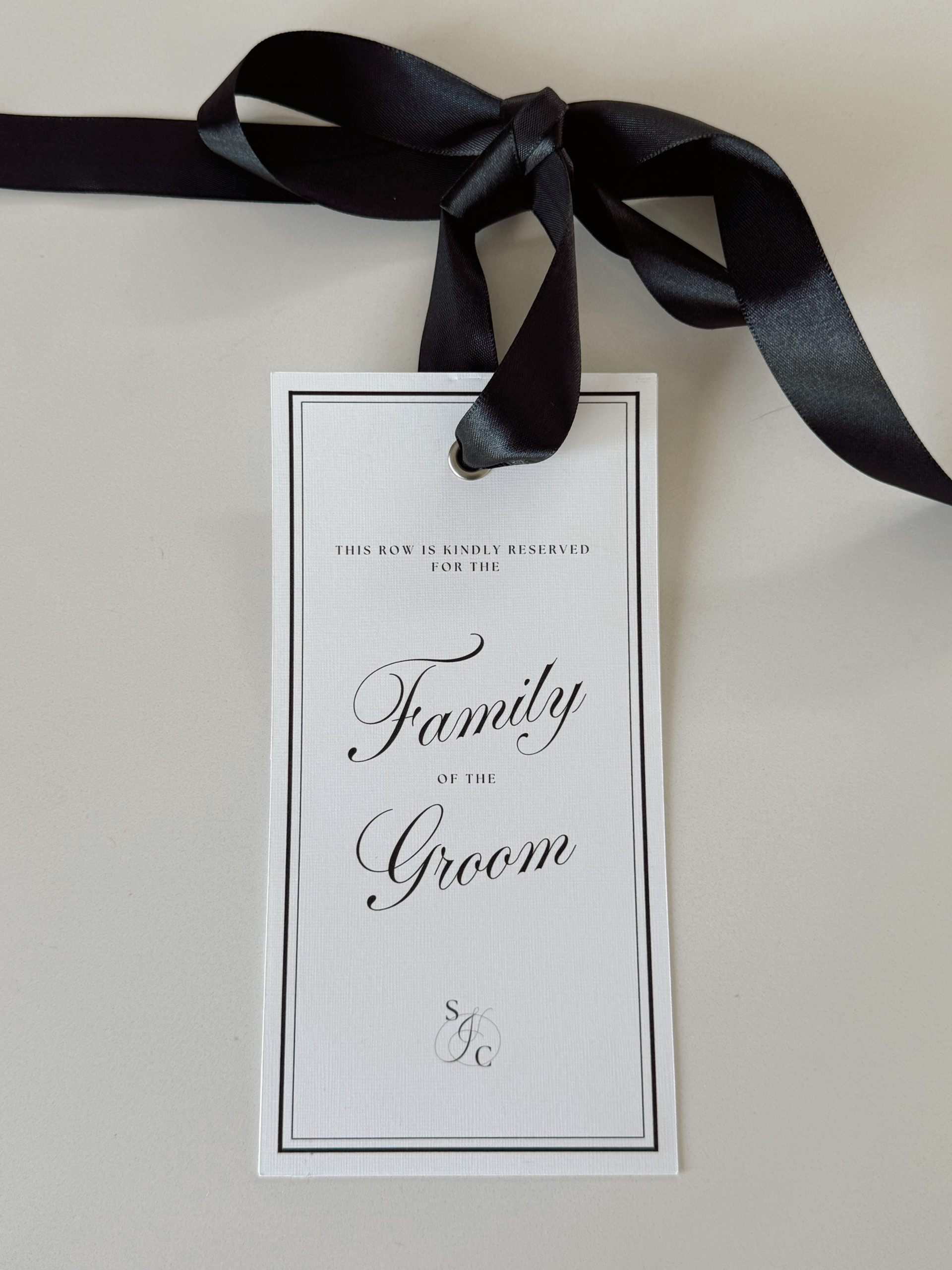 Reserved seating signs example as small detail for a wedding.